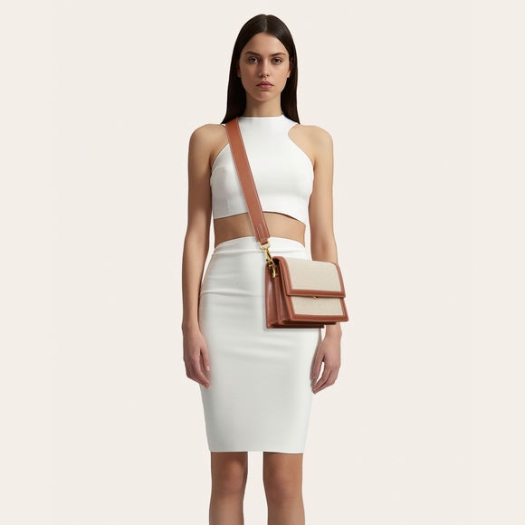 JW PEI Mini Flap Crossbody - Beige Canvas - Picture 2 of 7